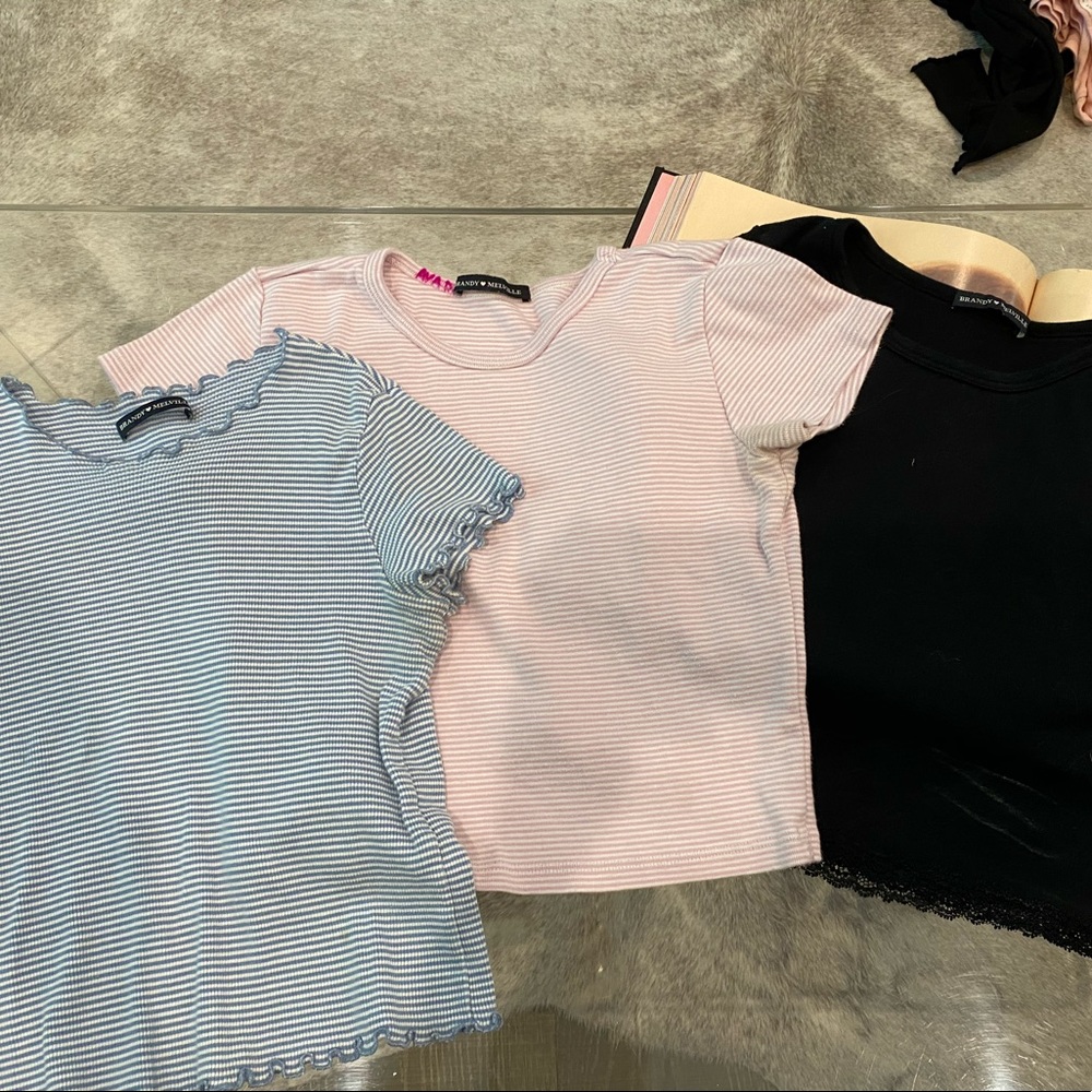 3 FOR 1! Brandy Melville short sleeve tops Size XS
